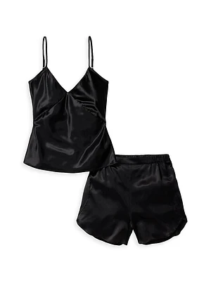 Silk Camisole Shorts Pajama Set