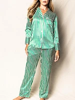 Silk Stripe Pajama Set