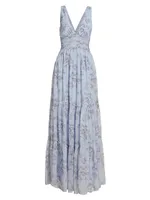 Justine Floral Empire Gown