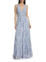 Justine Floral Empire Gown