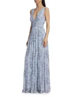 Justine Floral Empire Gown