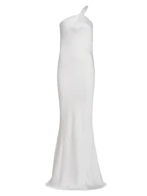 One-Shoulder Bias-Cut Gown