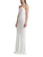 One-Shoulder Bias-Cut Gown