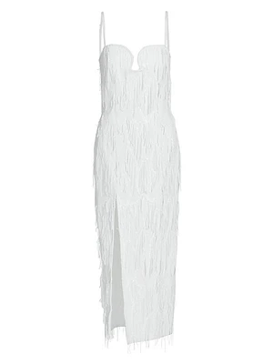 Judith Sequin Fringe Midi Dress