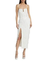 Judith Sequin Fringe Midi Dress