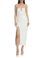 Judith Sequin Fringe Midi Dress