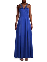 V-Neck Embellished Mikado Gown