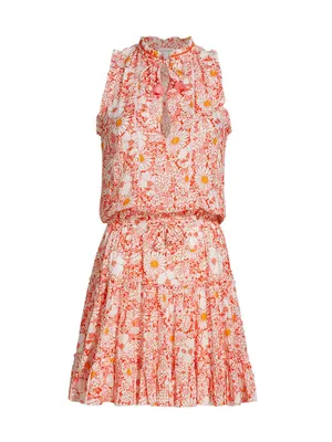 Clara Floral Self-Tie Minidress