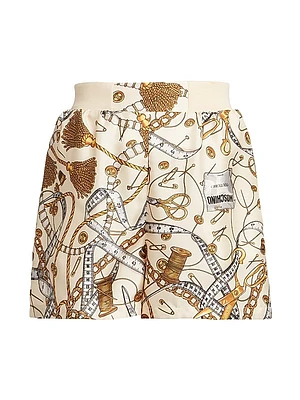 Graphic Printed Silk Shorts