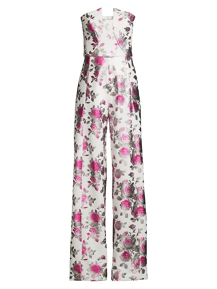 Lena Strapless Floral Jumpsuit