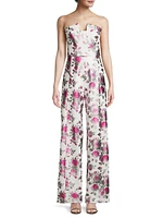 Lena Strapless Floral Jumpsuit