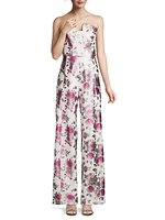 Lena Strapless Floral Jumpsuit