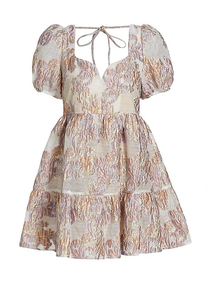 Dolomite Floral Jacquard Minidress