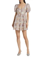 Dolomite Floral Jacquard Minidress