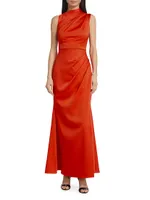 Avalite Draped Satin Maxi Dress