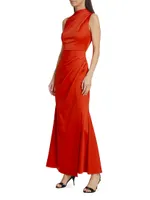 Avalite Draped Satin Maxi Dress