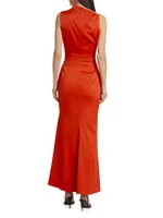 Avalite Draped Satin Maxi Dress