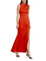 Avalite Draped Satin Maxi Dress