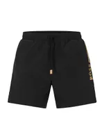 Quick-drying swim shorts with metallic logo