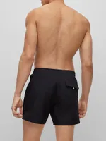 Quick-drying swim shorts with metallic logo