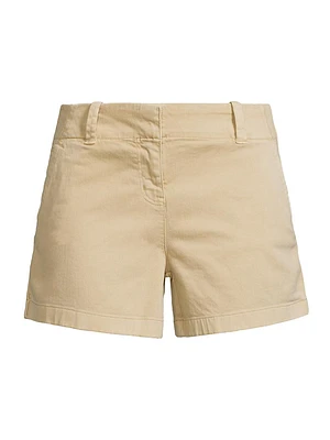 Herringbone Stretch Cotton Shorts