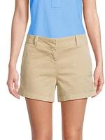 Herringbone Stretch Cotton Shorts