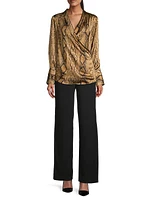 Billie Snakeskin-Print Satin Blouse