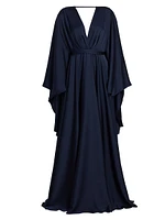 Marlene Butterfly-Sleeve Gown