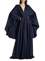 Marlene Butterfly-Sleeve Gown