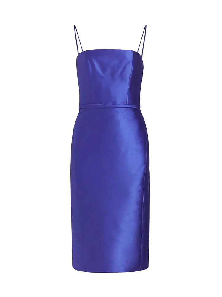 Satin Mikado Sheath Midi-Dress