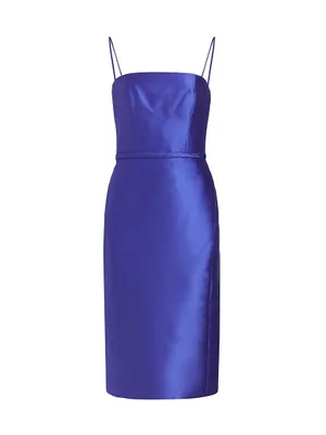 Satin Mikado Sheath Midi-Dress