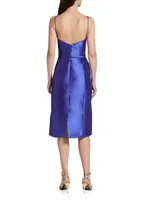 Satin Mikado Sheath Midi-Dress