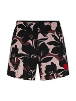 Quick-dry patterned swim shorts