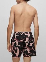 Quick-dry patterned swim shorts