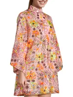 Floral Sequin-Embroidered Caftan