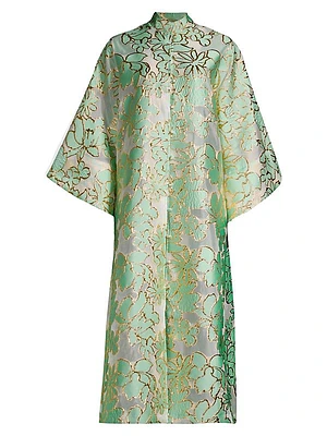 Floral Brocade Maxi Caftan Dress