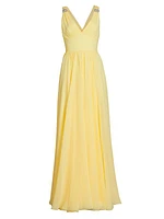 Kenzia Crystal-Embellished Gown