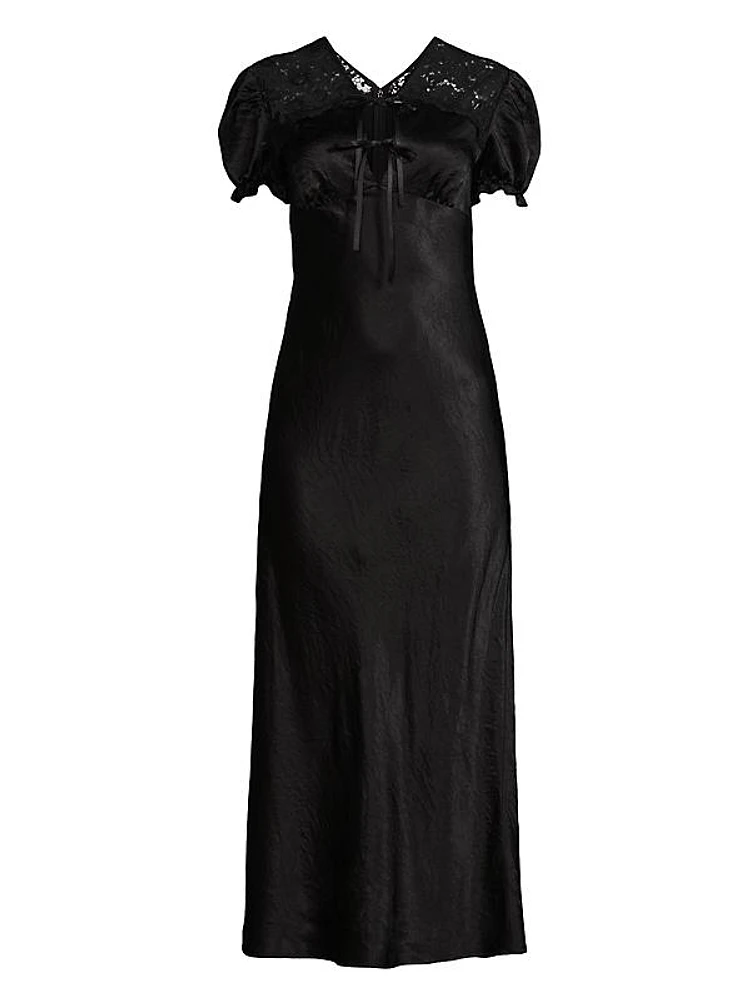 Satin Empire-Waist Maxi Dress