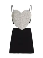 Rhinestone Heart Minidress