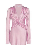 Antoinette Gathered Silk Minidress