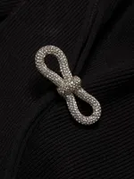 Rib-Knit Bow Minidress