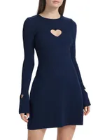 Heart Cut-Out Rib-Knitted Dress