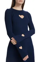 Heart Cut-Out Rib-Knitted Dress