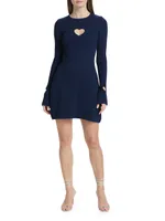 Heart Cut-Out Rib-Knitted Dress