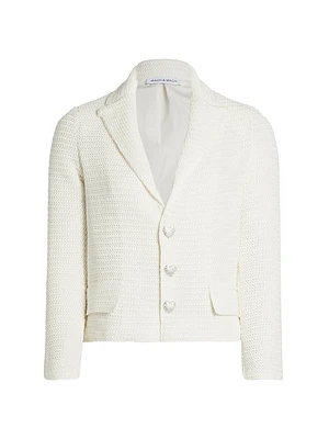 Knit Crystal Button Jacket