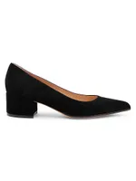 Piper 45MM Suede Block Heel Pumps