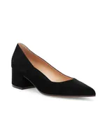 Piper 45MM Suede Block Heel Pumps