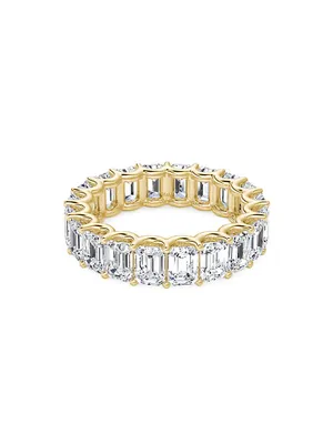 Eternity Bands 14K Gold & 5.00 TCW Lab-Grown Diamond Emerald Band