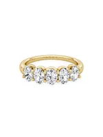 Eternity Bands 14K Gold & 1.25 TCW Lab-Grown Diamond Five-Stone Oval Band