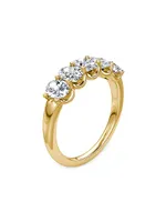 Eternity Bands 14K Gold & 1.25 TCW Lab-Grown Diamond Five-Stone Oval Band